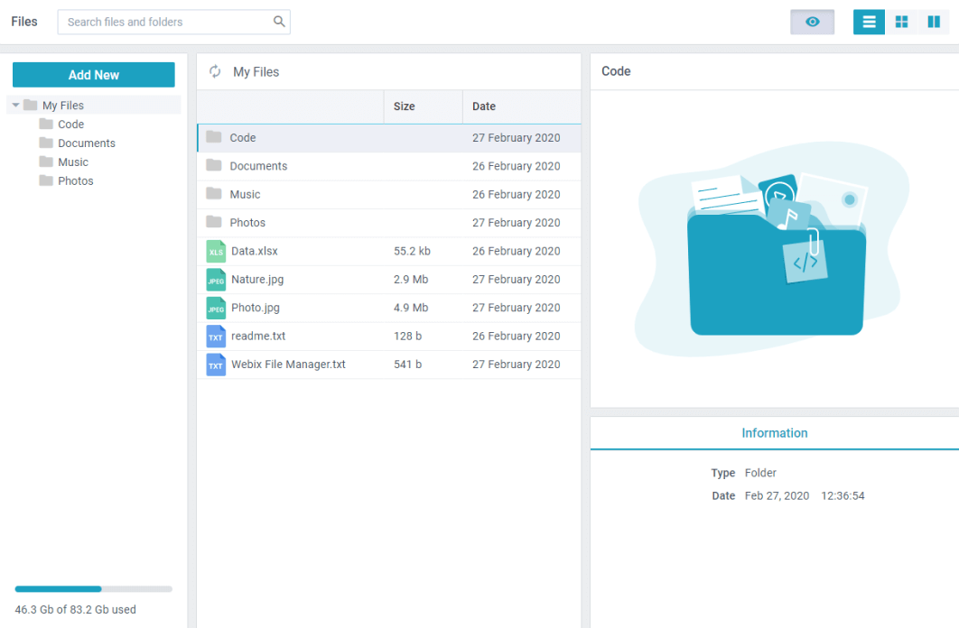 Filemanager widget