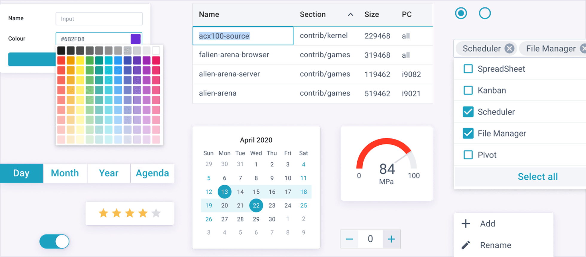 100+ Web Widgets