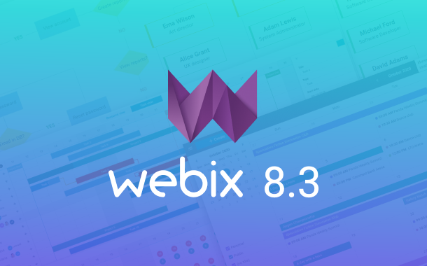 Webix 8.3: New Diagram, Updates for Scheduler, Gantt and Spreadsheet