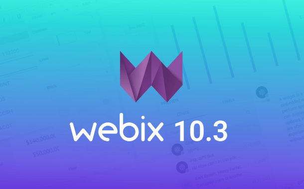 Webix 10.3: Typing Mode for Bot-generated Responses in Chat, Data Facets in Report Manager, Standalone Lines in Diagram