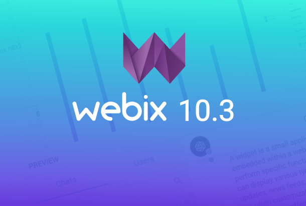 Webix 10.3. Typing Mode for Bot-generated Responses in Chat, Data Facets in Report Manager, Standalone Lines in Diagram