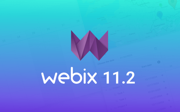 Webix 11.2: Column Resize on Touch Devices in Grid, Dynamic Array Methods in SpreadSheet, Auto-Scrolling to Date in Gantt and more