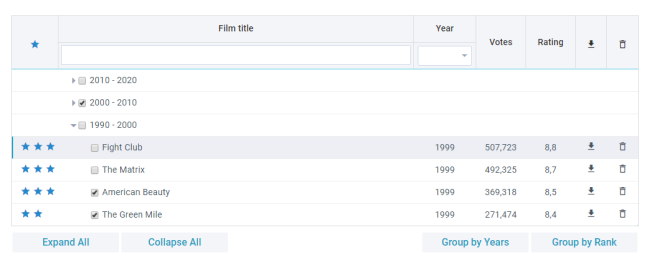 Webix JavaScript TreeTable UI control